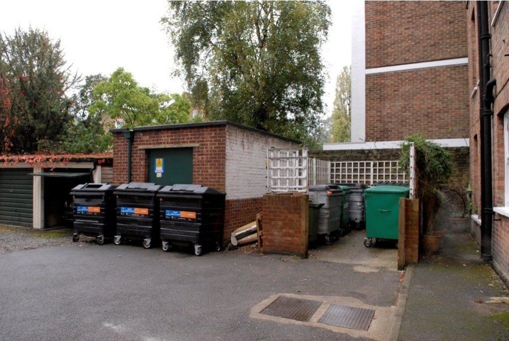 Open bin store at Elms Court before the works