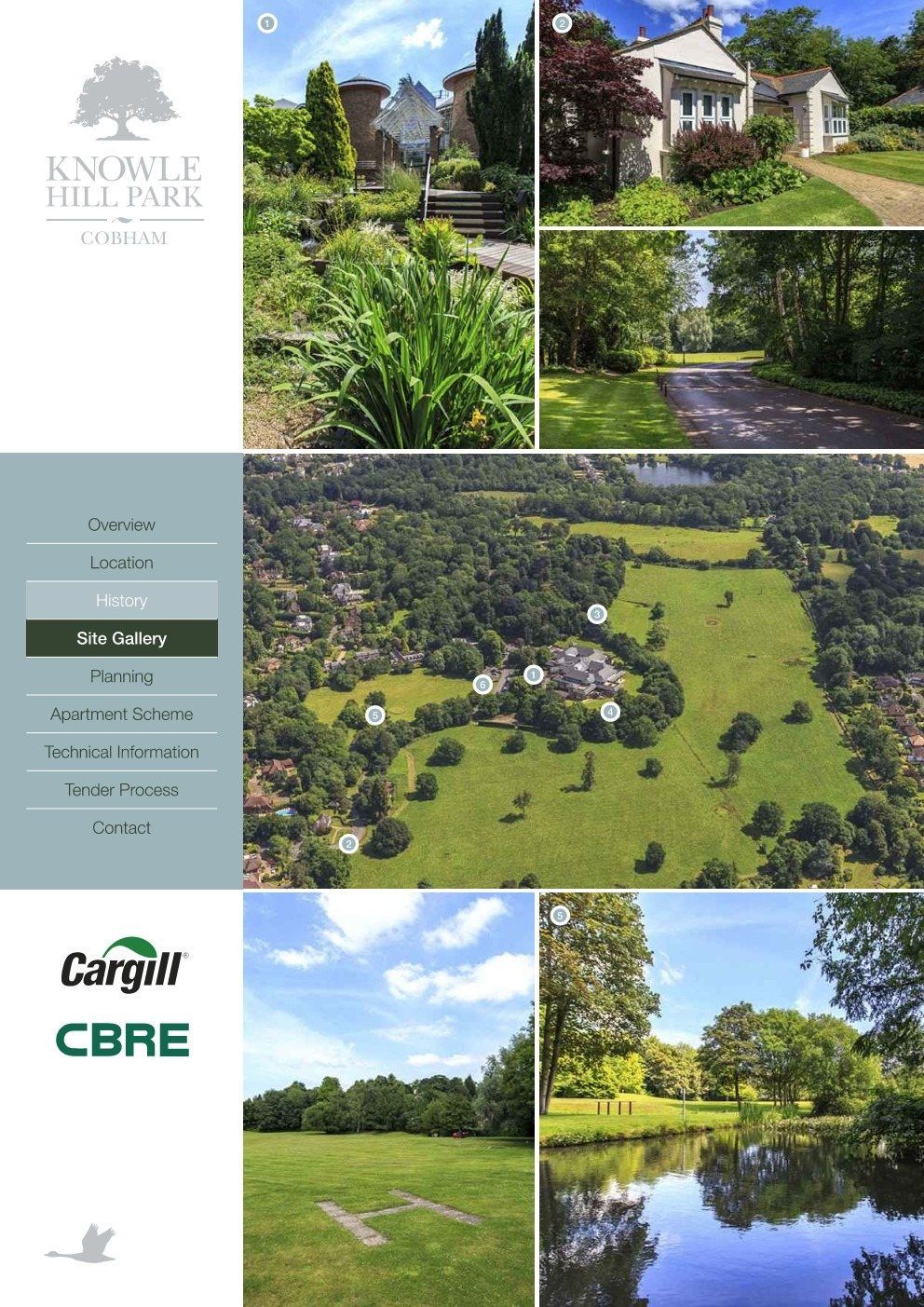 Marketing brochure page for Knowle Hill Park