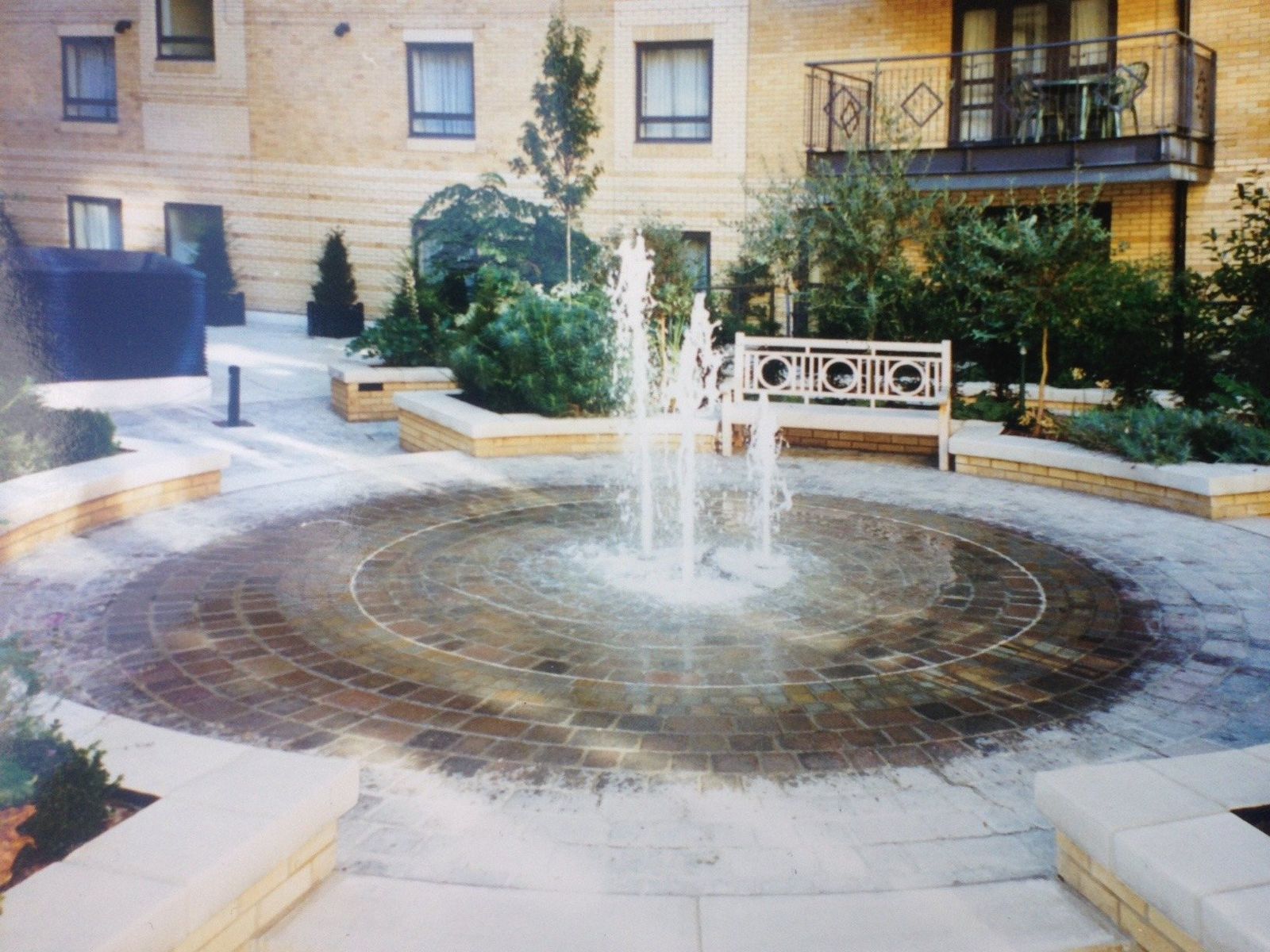 Fountain and planting in the Regents Plaza courtyard